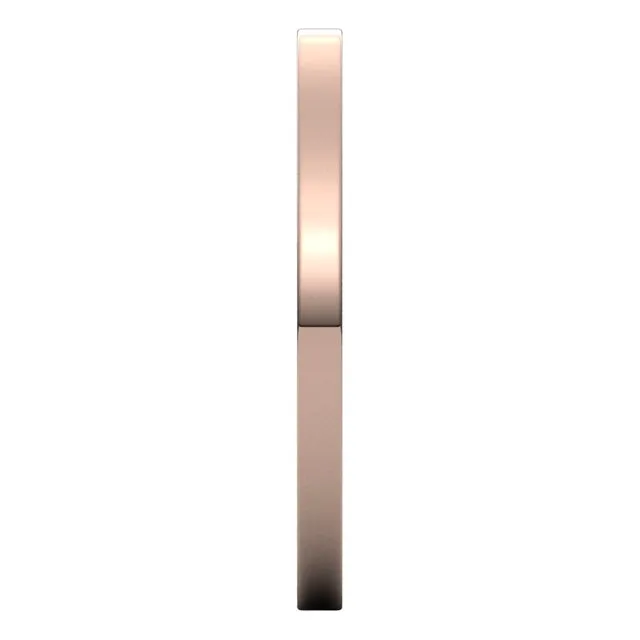 10K Rose Gold Flat Ultra-Light Wedding Band, 1.5 mm Wide