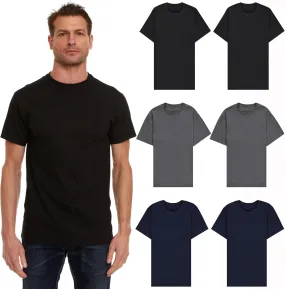 BILLIONHATS 6 Pack Men's Solid Colors Cotton T-Shirts Short Sleeve Lightweight Tees, Bulk