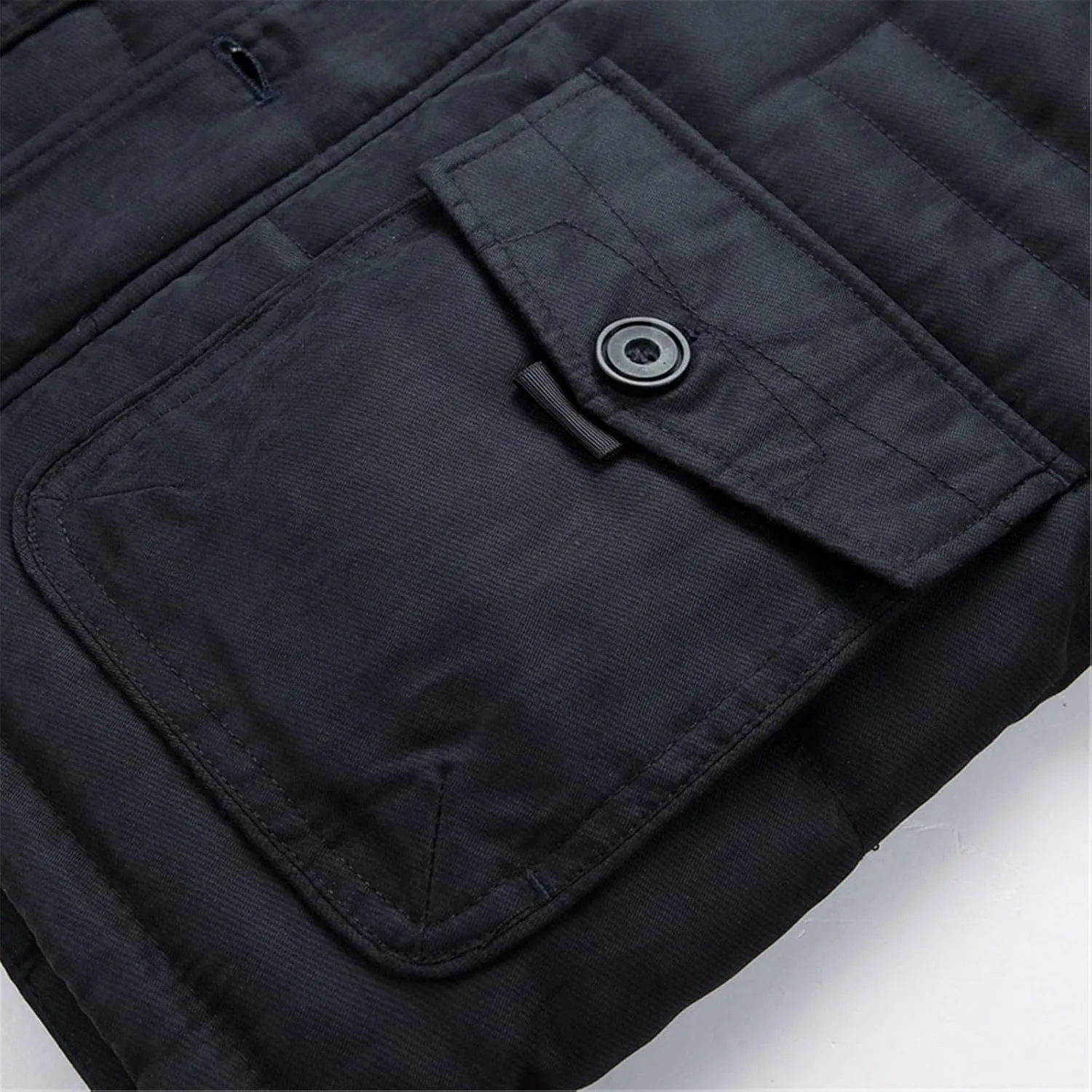 Fleece Lined Parka Jacket for Men Zip Up Hooded Padded Jacket Big and Tall Thicken Puffer Coat Warm Military Jackets