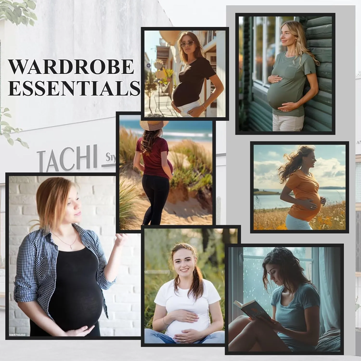 Happy.angel 4 Pack Women's Maternity Tops & T Shirts, Short Sleeve Pregnancy Clothes Stretchy Ruched Tunic Crew Neck Blouses