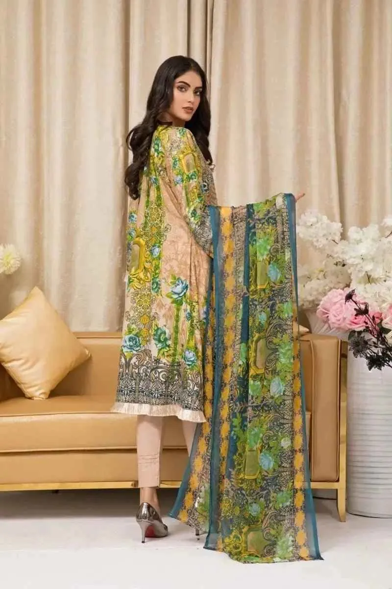 IshDeena Pakistani Dresses for Women Ready to Wear Salwar Kameez Ladies Suit - 3 Piece (Extra Small, Apricot - Embroidery Vol3)