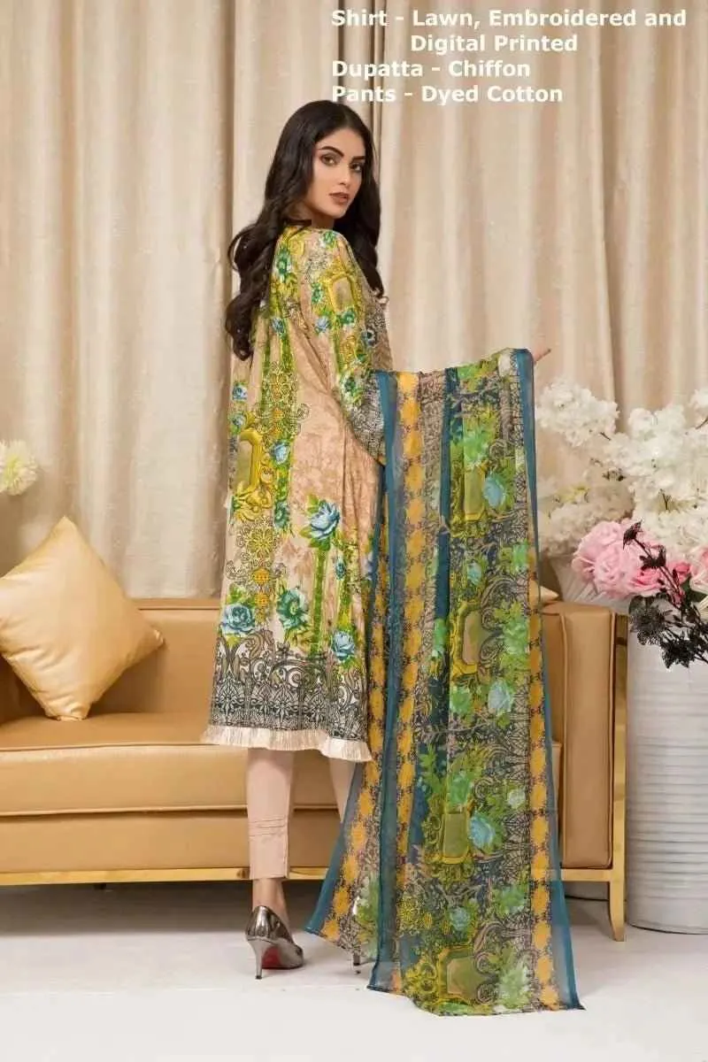 IshDeena Pakistani Dresses for Women Ready to Wear Salwar Kameez Ladies Suit - 3 Piece (Extra Small, Apricot - Embroidery Vol3)