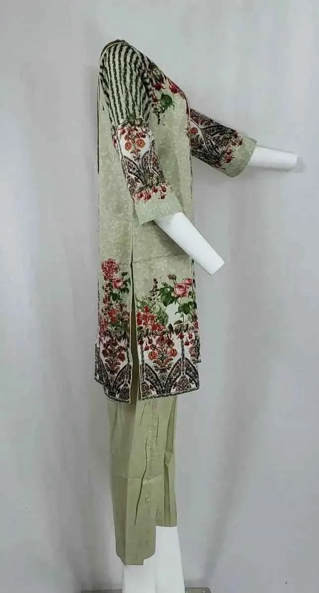 IshDeena Pakistani Dresses for Women Ready to Wear Salwar Kameez Ladies Suit - 3 Piece (Extra Small, Beige - Printed-Vol3)