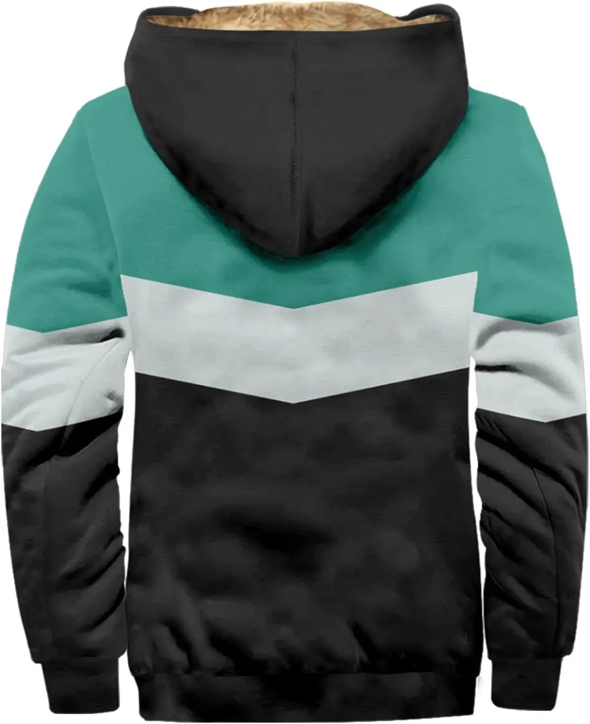 Men's Fleece Sweatshirts Jackets Plush Warm Fuzzy Winter Hoodies Workout Loose Fit Outdoor Thermal Cargo Sherpa Coats
