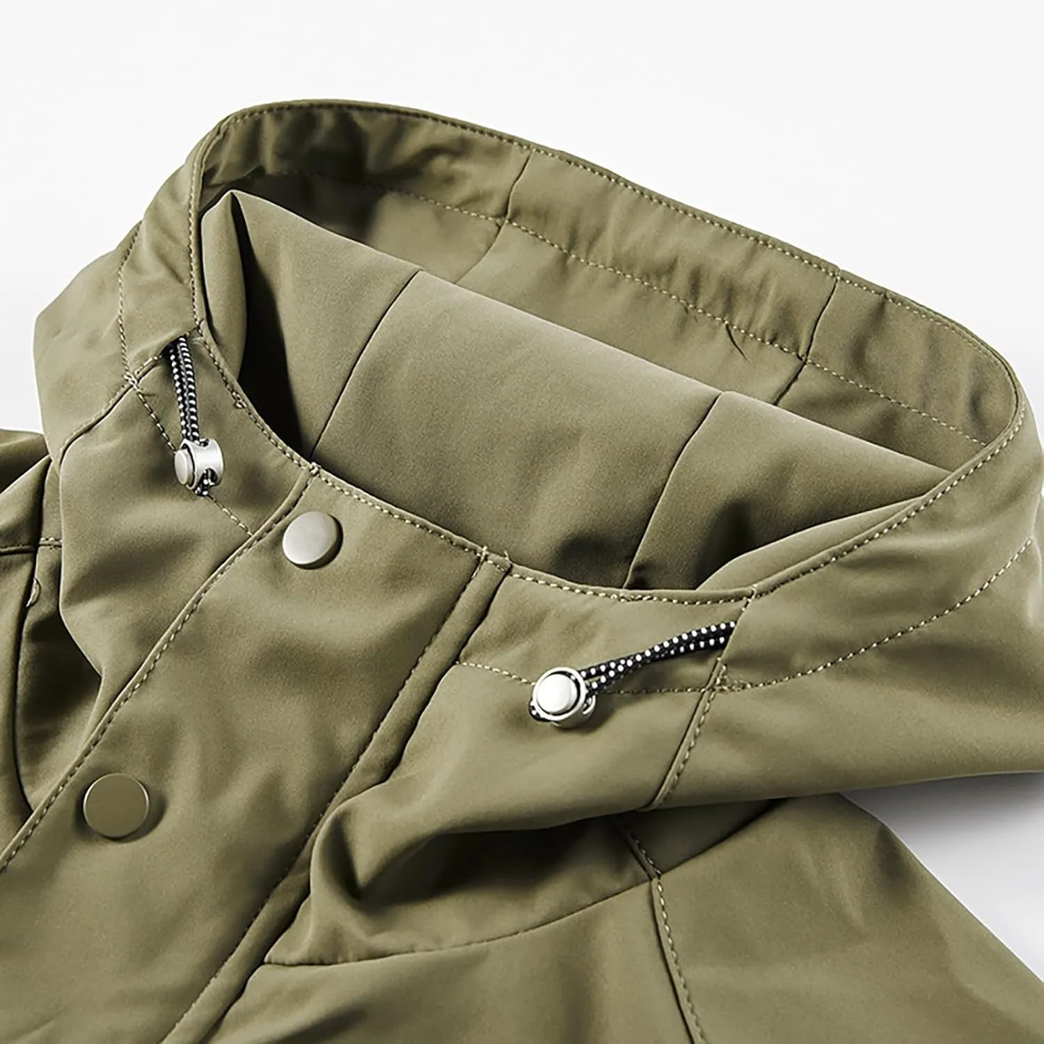 Mens Lightweight Windbreaker Jacket Windproof Hooded Military Rain Jackets with Flap Pockets Outdoor Cargo Coats