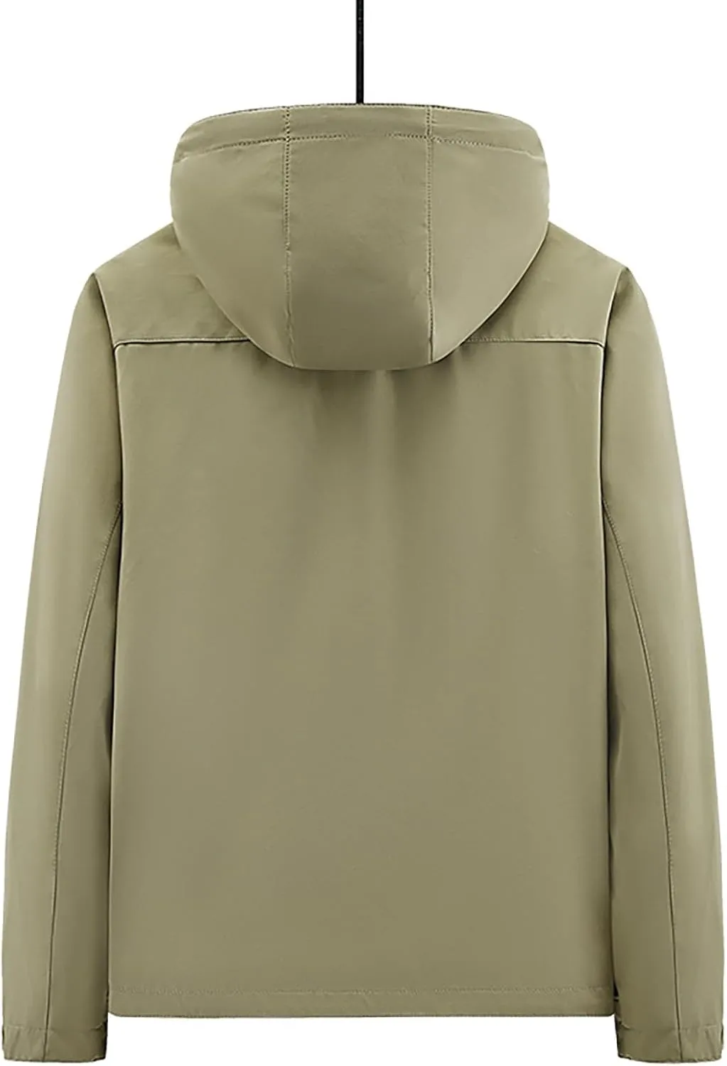 Mens Lightweight Windbreaker Jacket Windproof Hooded Military Rain Jackets with Flap Pockets Outdoor Cargo Coats
