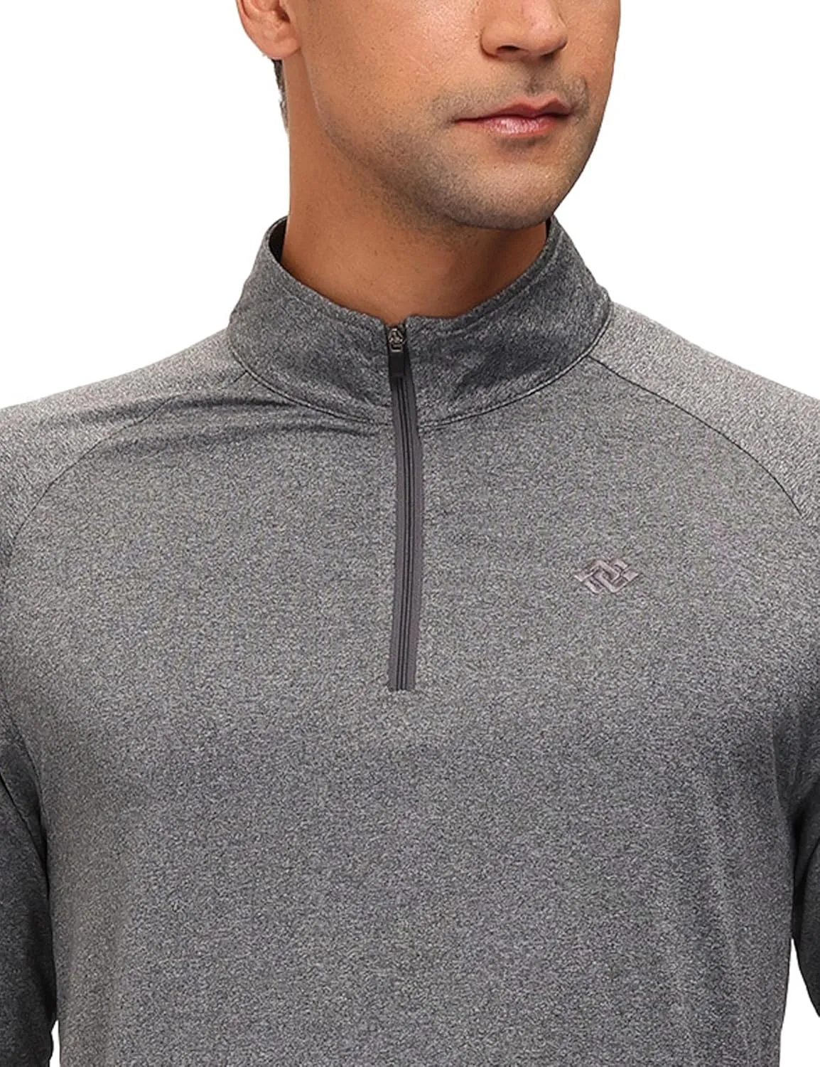 MoFiz Men's Long Sleeve Shirts Quarter Zip Pullover Men's Polo Shirts Quick Dry