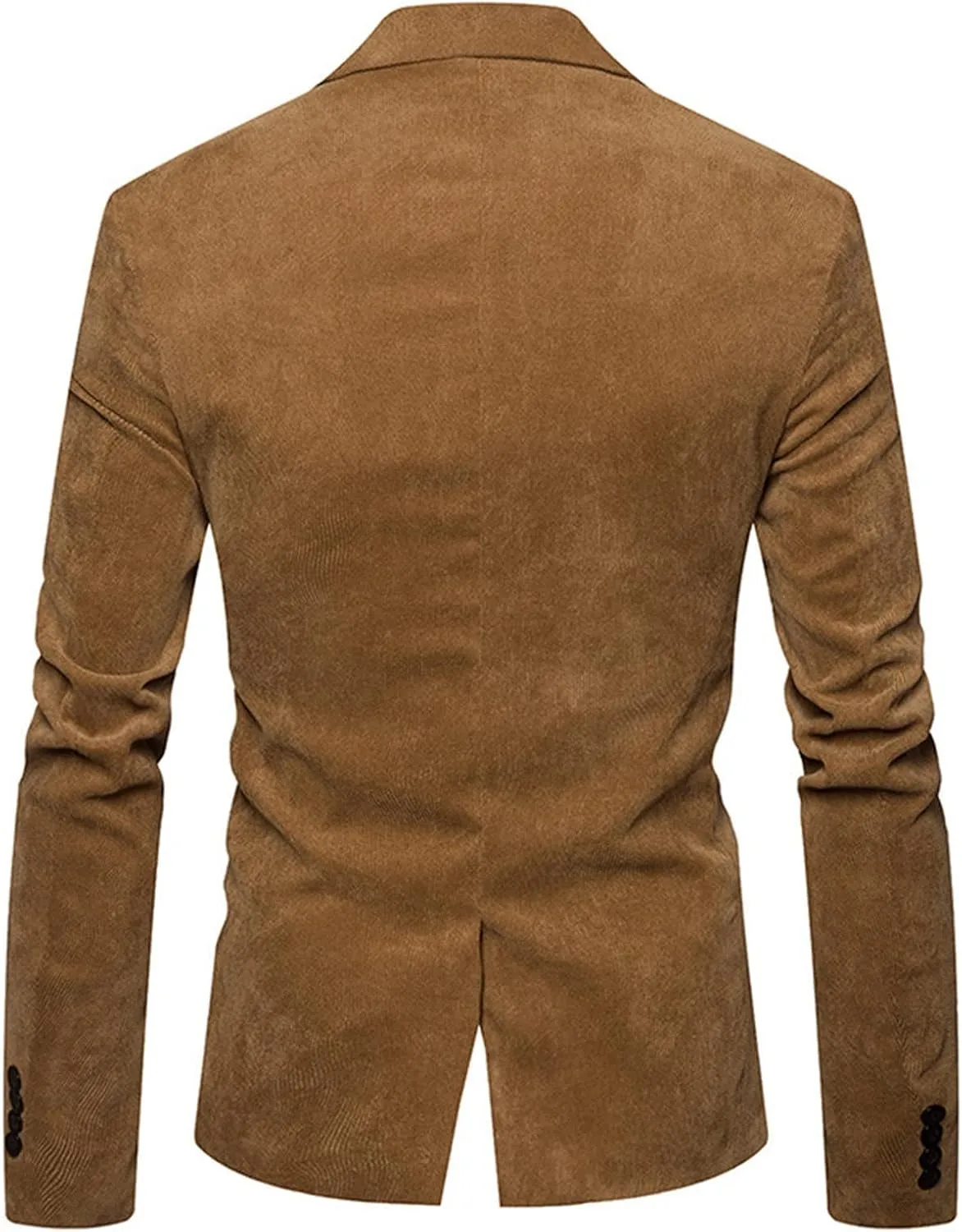 Notch Lapel Corduroy Blazer Jackets for Men Slim Fit One Button Suit Jacket with Pockets Lightweight Sport Coats