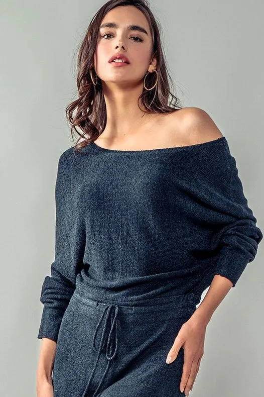 One Off Shoulder Maxi Rib Dress