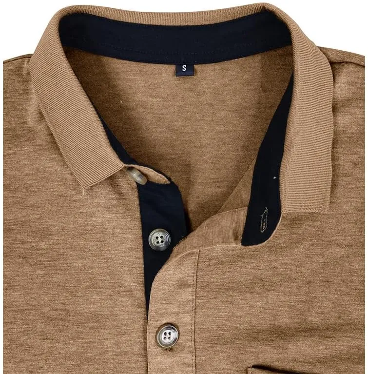 SEGANUP Men's Fashion Polo Shirts Short Sleeve Casual Cotton Golf Shirts Moisture Wicking Polo Shirt with Pocket