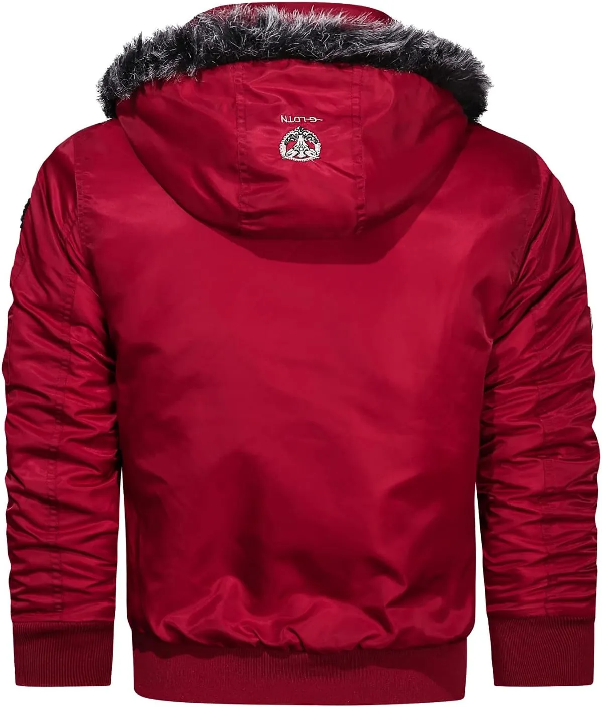 Sherpa Lined Hooded Bomber Jackets for Men Slim Fit Military Jacket with Zipper Pocket Windproof Hoodie Jacket