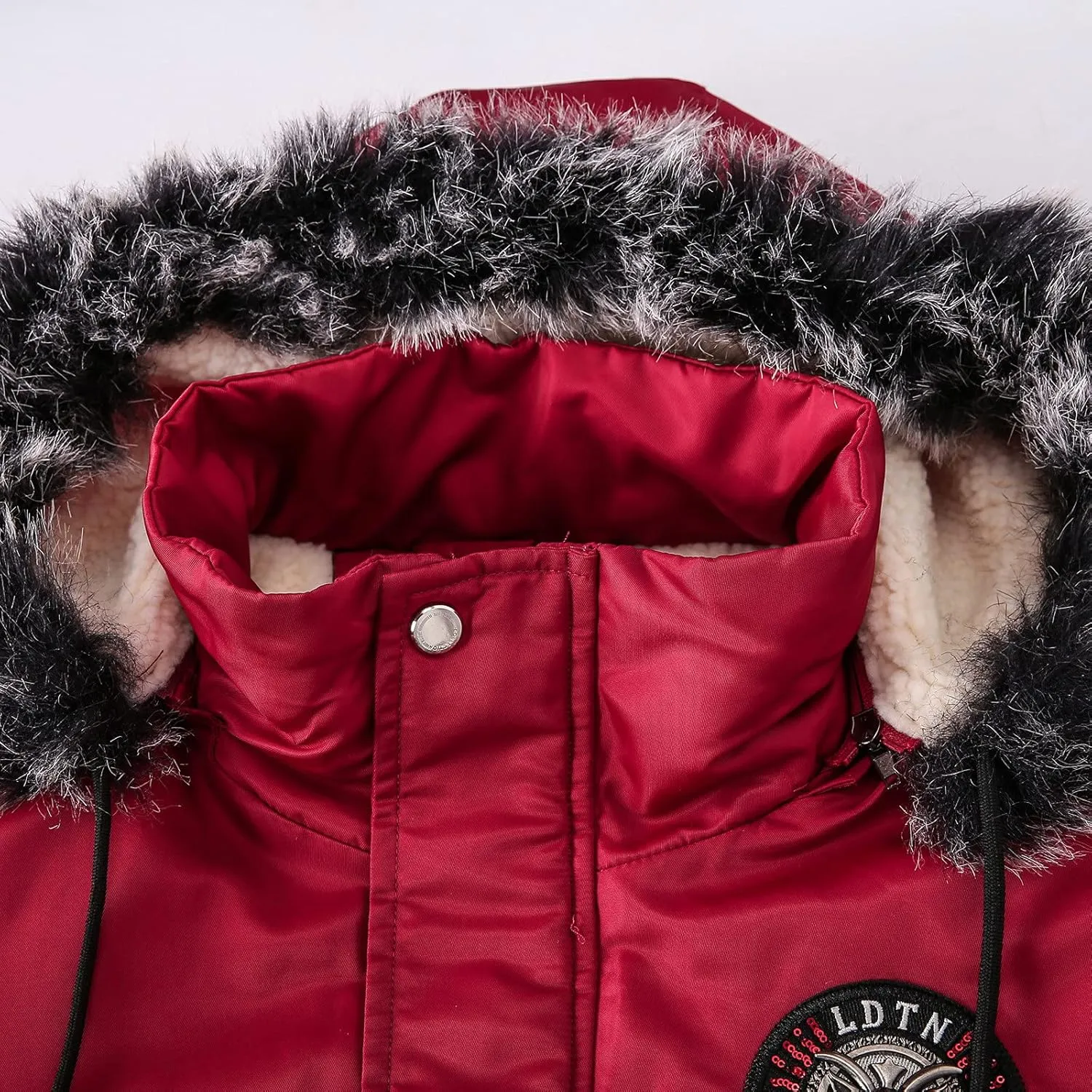 Sherpa Lined Hooded Bomber Jackets for Men Slim Fit Military Jacket with Zipper Pocket Windproof Hoodie Jacket