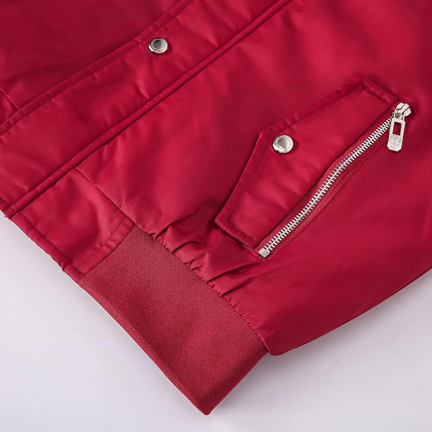 Sherpa Lined Hooded Bomber Jackets for Men Slim Fit Military Jacket with Zipper Pocket Windproof Hoodie Jacket