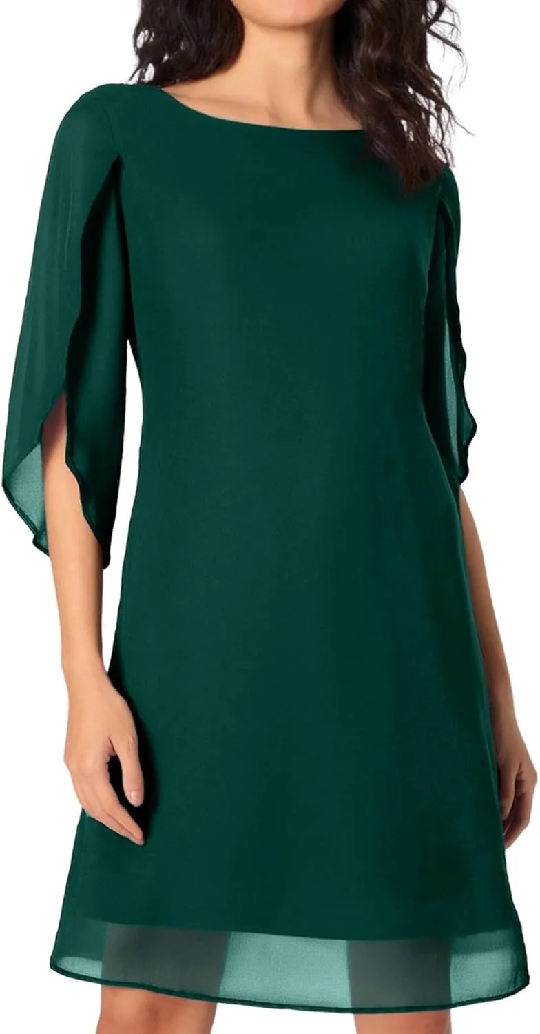 Summer Dresses for Women 2025 Fashion Lounge Swing Sleeve Beach Midi Chiffon Dress Vacation Rave Outfits for Women