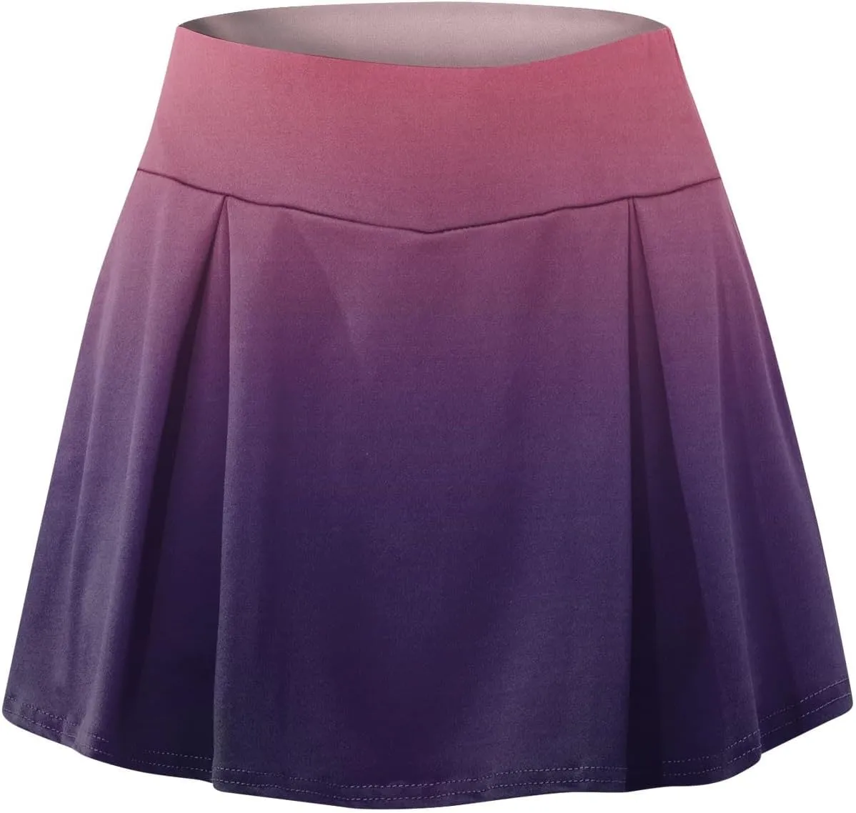 Women's Summer Athletic Loose Trendy Quick Dry Elastic High Waist Color Gradient Yoga Fitness Tennis Skirts 2025, S-5XL